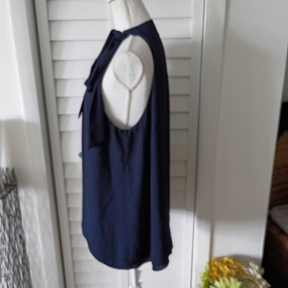 Versona navy‎ women's tie shoulder halter blouse XL - Picture 8 of 10